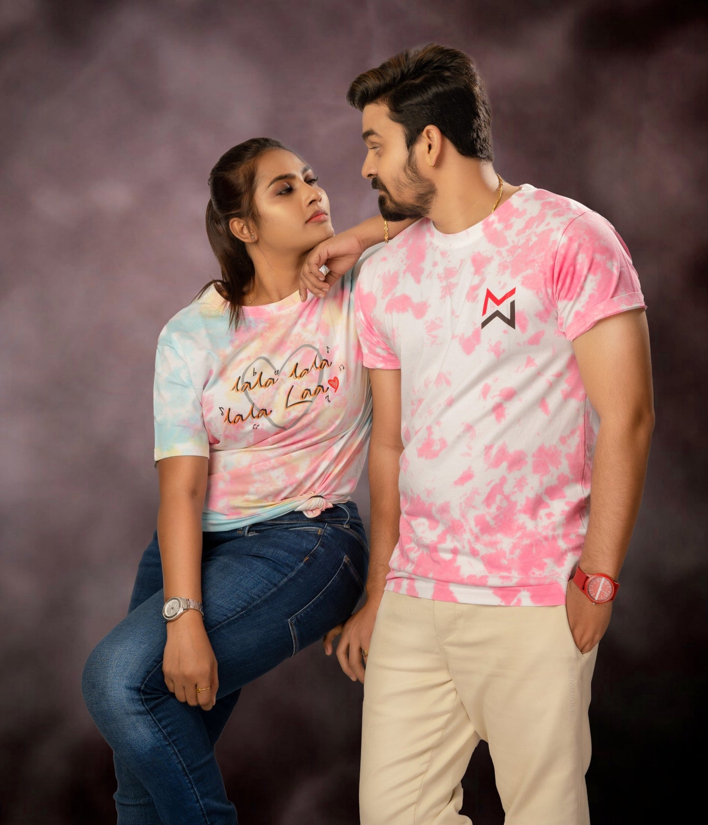 COMBO - Pink + Multicolor Tye & Dye Unisex Tshirts