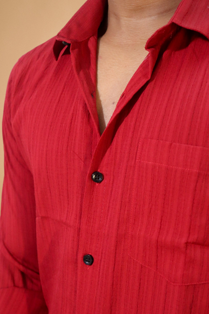 Chilly Red Jacquard Crush Shirt