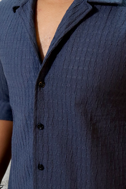 Persian Blue Jacquard Crush Shirt